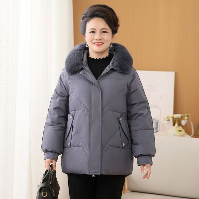 JPDUN妈妈冬装中长款洋气羽绒外套新款中年羽绒服中老年女