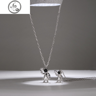 设计师宇航员情侣项链男女锁骨链小众设计感网红颈链首饰 JiMi