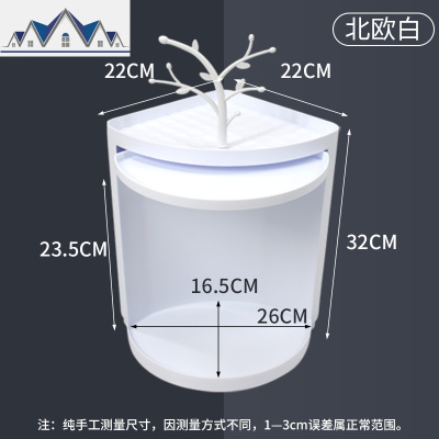 转角收纳柜厨房卫生间三角柜旋转置物架免打孔壁挂墙角储物柜 三维工匠