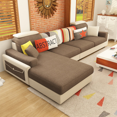 布艺沙发现代简约经济型沙发客厅整装小户型免洗布沙发组合家具