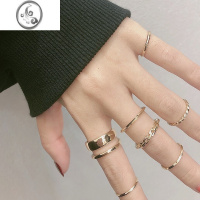 JiMi(7件套)不掉色戒指女ins潮时尚个性小指尾戒冷淡风小众叠戴套装