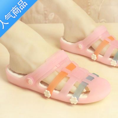 SUNTEK新款防滑平底凉鞋女夏季玛丽珍韩版可爱洞洞鞋外穿时尚沙滩拖鞋潮