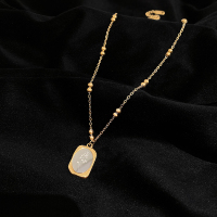 小众设计复古Vintage魔镜玫瑰花朵项链秋冬毛衣链钛钢不掉色配饰送女朋友老婆情人节七夕生日礼物