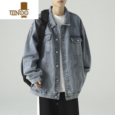 YANXU美式复古牛仔衣外套潮牌男士夹克休闲宽松日系褂子痞帅感