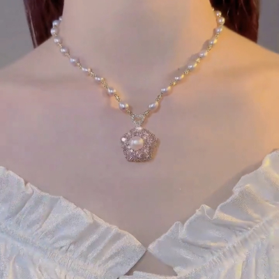 巴洛克天然淡水珍珠项链2025新款轻奢气质减龄百搭锁骨链颈链送女朋友老婆情人节七夕生日礼物