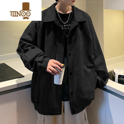 YANXU绒外套男2023新款宽松痞帅男生工装夹克男装棒球服上衣