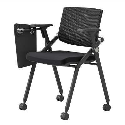 易企采 折叠培训椅带轮写字板会议椅新闻椅学校会议室折叠椅培训椅子颜色可选