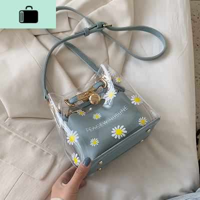 2020流行包包透明单肩斜挎包百搭ins洋气质感果冻包网红时尚女包NEW LAKE女斜挎包