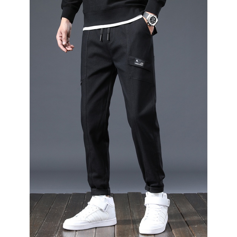 休闲裤男卫裤男春秋直筒裤松紧腰宽松百搭运动裤男生