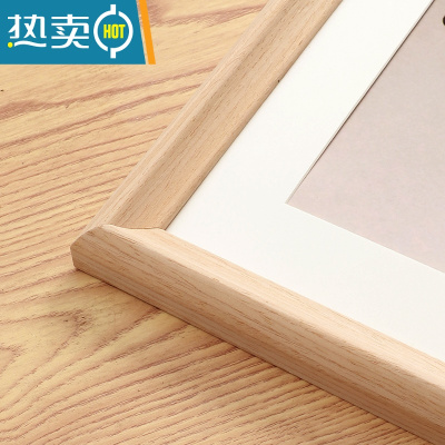 敬平画框实木大相框挂墙装裱16寸20寸8k开A3定制框架广告海报框4k外框 原木-A 小24寸[内空放40.8x60.8