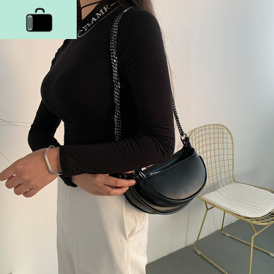 2020新款潮ins超火网红小包包质感时尚百搭链条包单肩斜挎小包女NEW LAKE 黑色送礼品盒+礼品袋女斜挎包
