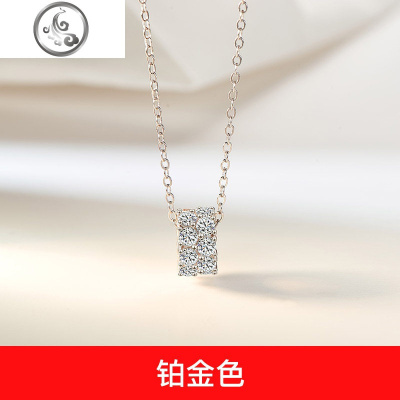 小众设计圆圈项链女韩版锁骨链纯银简约网红气质年轮创意森系清新 JiMi