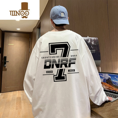 YANXU美式hiphop长袖T恤男秋季大码打底衫无帽嘻哈卫衣潮秋衣