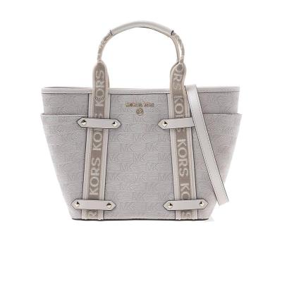 迈克·科尔斯(MICHAEL KORS)米色棉牛皮拼接女士单肩包时尚百搭配