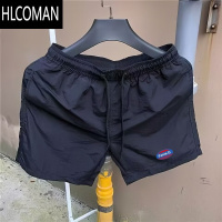 HLCOMAN网红短裤男修身格子三分裤速干弹力休闲沙滩裤潮流精小伙三分裤