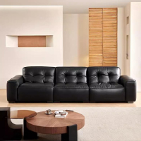 黑金刚沙发意式摩卡色真皮沙发客厅高端直排头层牛皮沙发