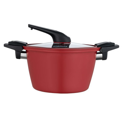 Debo德铂 格雷斯曼四角微压锅红色口径22cm/个 DEP-878