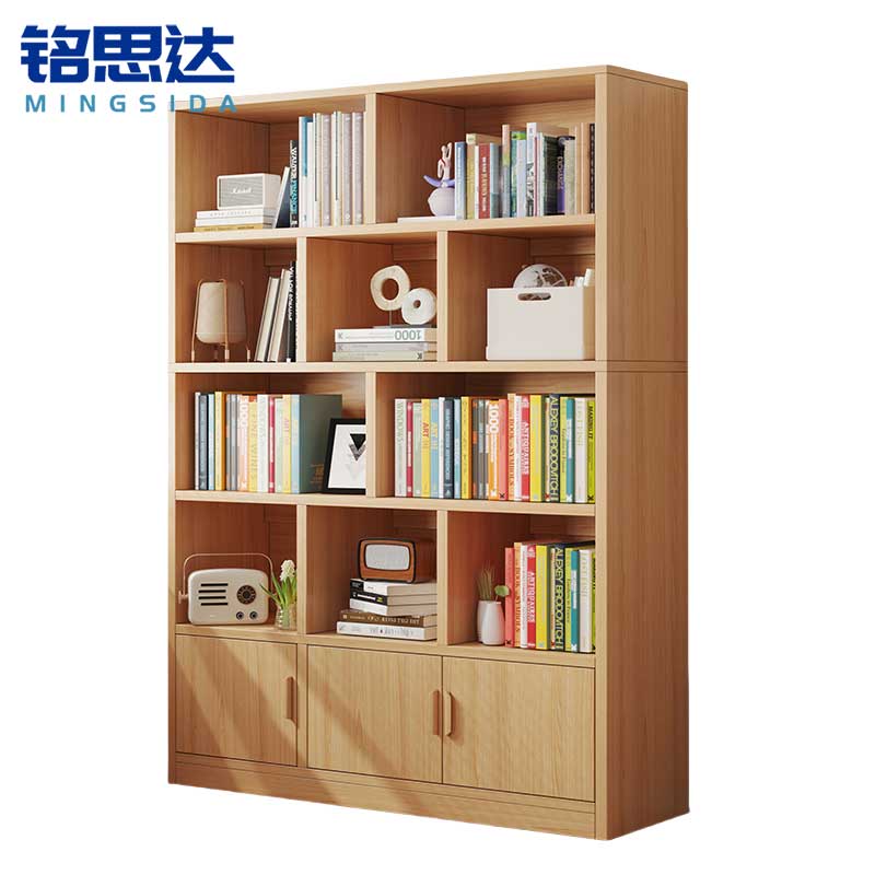 铭思达书柜原木色120cm台