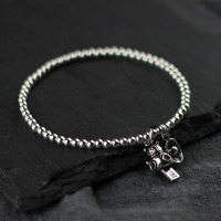 925纯银手链女原创设计复古银饰ins风简约个性银手链女古风招财猫送女朋友老婆情人节七夕生日礼物