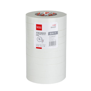 齐心(COMIX)高粘泡沫绵双面胶强力高粘度24mm*5y(4.57米/卷)加厚泡沫双面胶强力胶 白色10卷 办公用品