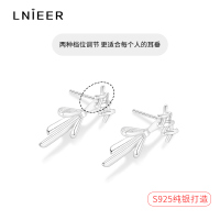 925纯银丝带蝴蝶结小众高级感甜妹气质少女耳饰冷淡风耳钉芭蕾风送女朋友老婆情人节七夕生日礼物