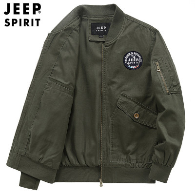 2022男装春秋中年男士外套新款纯棉休闲舒适双面夹克立领男潮7033