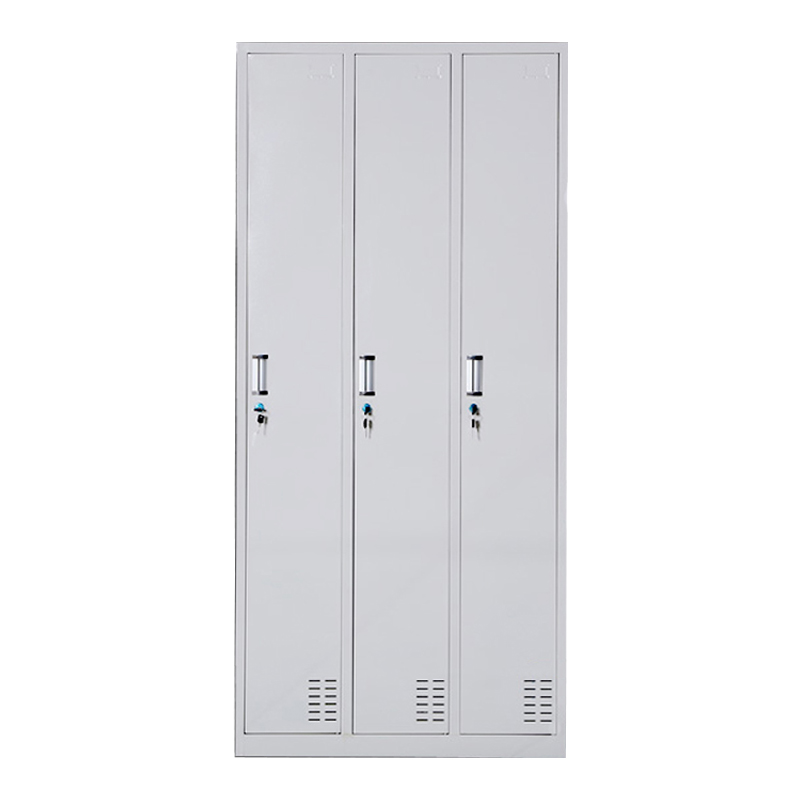 铭威盾更衣柜员工铁皮柜健身房宿舍储物柜带锁存包柜收纳柜钢制三门更衣柜
