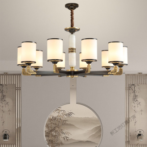 苏宁放心购 全铜新中式吊灯客厅灯具中国风大气酒店别墅复式楼大堂吊灯2020新款茶楼包间餐厅灯仿古卧室灯