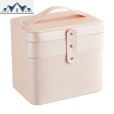 韩版化妆品收纳盒大容量便携手提旅行化妆箱可爱网红多功能化妆包 三维工匠收纳包