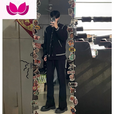 七斓cleanfit裤子痞帅高级日系dk微喇西裤男修身显瘦加长高个子休闲裤