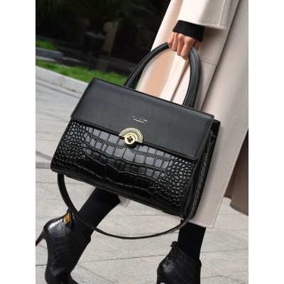 Ceba 2023新款鳄鱼纹女士手提包质感中年妈妈包轻奢时尚单肩斜挎包包女