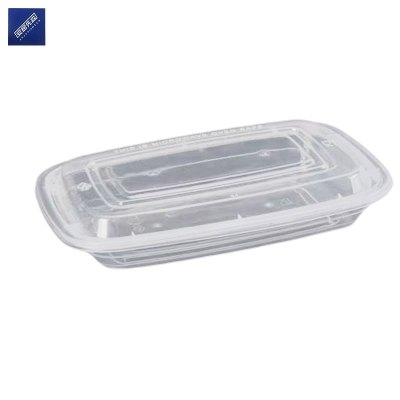 安居先森美式加厚带盖单格方餐盒150套/箱 透明1250ml(箱)