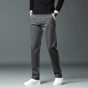 金盾(KIN DON)秋冬季弹力休闲裤男宽松直筒大码男士阔腿商务长裤子