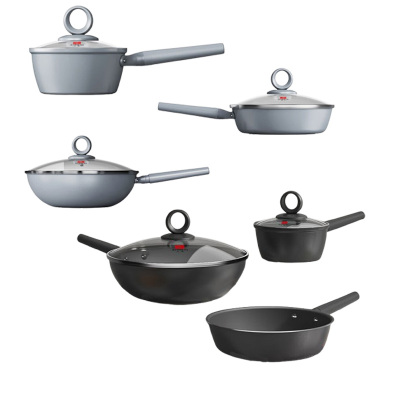 三禾套锅高温不挥发0涂层三件套LC30S1+LJ26S1+LN18S1(颜色随机)