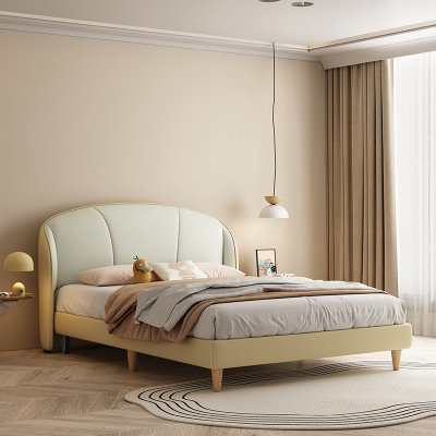 喜临门 - 贝壳 男孩女孩通用实木皮床 青少年双人床主卧学生床 贝壳[床架] 日光黄-单床