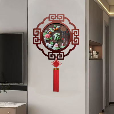 维诺亚客厅装饰画中式挂画入户玄关餐厅走廊沙发过道壁画背景墙玉雕浮雕