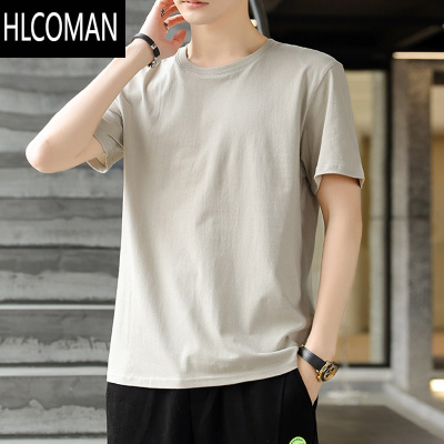 HLCOMAN圆领短袖t恤男士2025夏季薄款潮流I卡其色休闲百搭半袖体恤