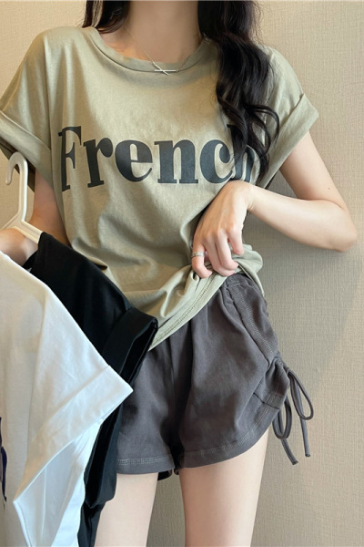 夏季韩国女装宽松短袖T恤女大码休闲网红复古圆领打底衫