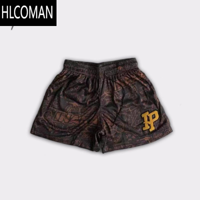 HLCOMAN美式短裤复古涂鸦不过膝四分裤男女同款运动篮球训练宽松休闲透气