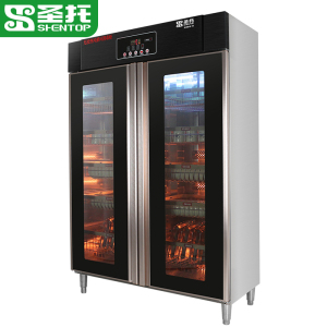 圣托(Shentop)不锈钢大型商用立式消毒碗柜 大容量餐厅食具消毒 单位工厂双门厨具消毒柜 YTD1360-R6