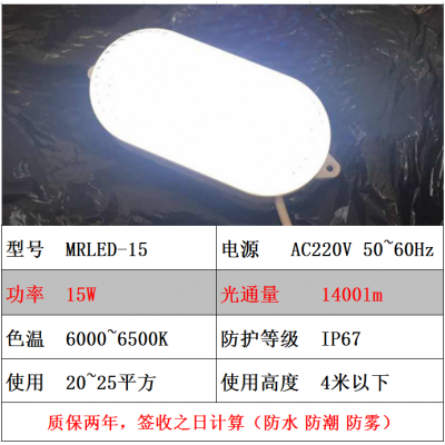 厂家直销LED冷库灯10W防爆照明灯具防水防潮灯罩冷库灯具一体化15W电压220V正白光波迷娜BOMINA
