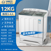 扬子集团半自动洗衣机家用12KG大容量双桶筒双缸杠老式小型宿舍租房/12公斤升级款 蓝光净衣