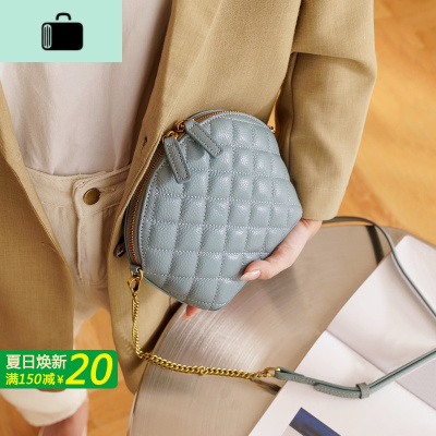高级感皮菱格链条小包包2020新款潮头层牛皮贝壳包单肩斜挎女包NEW LAKE女士单肩包