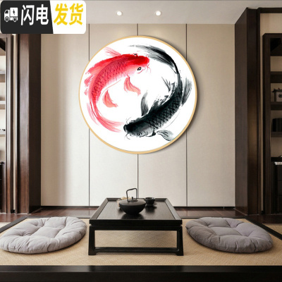 三维工匠年年有余十字绣2019新款线绣小件客厅卧室小幅简单绣挂件新手鲤鱼 [棉线4股]安格古绢布+玻璃框