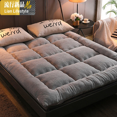 加厚冬季羊羔绒床垫软垫榻榻米护垫双人床褥子垫被可折叠铺床垫子 三维工匠