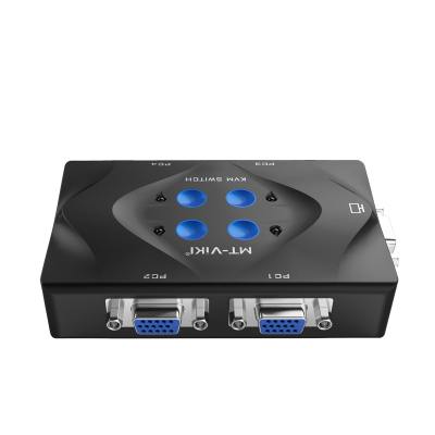 迈拓维矩MT-401-KM4口kvm切换器vga多电脑共用键盘鼠标共享器送原装kvm线带桌面控制器4进1出