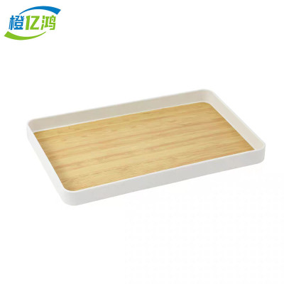 橙亿鸿 塑料仿竹纹茶盘托盘 30*19*3cm/个