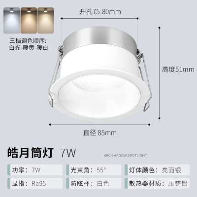 雷士照明led筒灯嵌入式家用过道玄关走廊天花灯无主灯商用大尺寸孔灯