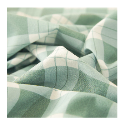 点途 DT-15 亲肤三件套0.9/1.2米床床上用品床单枕套被套 绿色格子