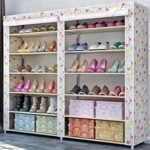 双排双开加大12格防尘大容量简易鞋柜长筒靴鞋橱